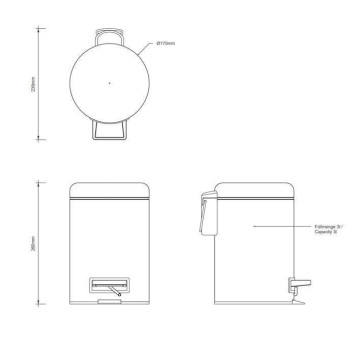 Decor Walther Universal Ведро с педалью, цвет: Сталь полированная. 0615770-1