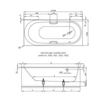 Bette Comodo Ванна 170х75х45см., встраиваемая, с шумоизоляцией, цвет: белый-1