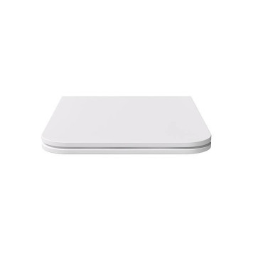 Alice Hide Сиденье с крышкой для унитаза Square, тонкое, с микролифтом, цвет: белый матовый/хром. MC3109SQS-3