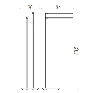 Colombo MiniQ Стойка для полотенец L20x34 H83,5см, цвет: хром. B5038.CR-1