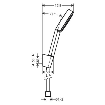 Hansgrohe Pulsify 1j Porter-набор Душевой гарнитур, ручной душ, настенный держатель и шланг 125см., цвет: хром-1