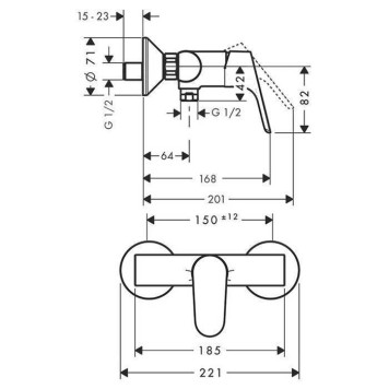 Hansgrohe Focus Настенный смеситель для душа, цвет: хром. 31960000-1