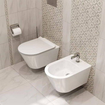 Kerama Marazzi Plaza Modern Биде подвесное, с 1 отв., цвет: белое глянцевое-1
