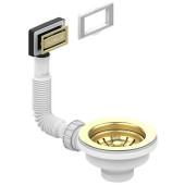 Alv 1144841 Выпуск для мойки 114 Gold new, с рамкой и заглушкой (гофра) 1144841