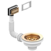 Alv 1144844 Выпуск для мойки 114 Bronze new, с рамкой и заглушкой (гофра) 1144844