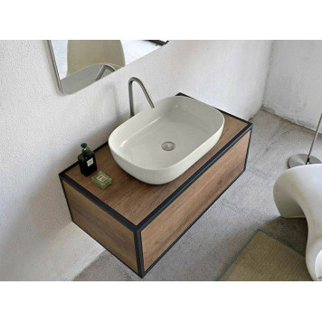 Раковина, Scarabeo, Glam, шгв 560-390-140, отверстия для смесителя-отсутствуют, цвет-Pearl