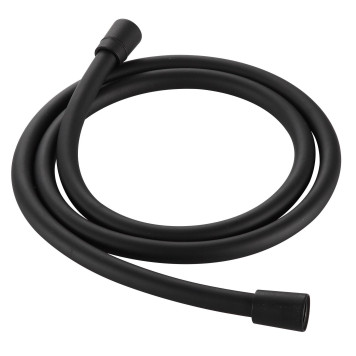 AQM1502MB Шланг душевой, ПВХ, 1500 мм, с латун конич гайкой и защитой от скруч, черный матовый AQM1502MB