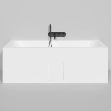 Salini Orlanda Axis Kit Встраиваемая ванна на ножках 170х75х60см., UpDown, сифон, интегрированный слив-перелив, материал: S-Stone, цвет: белый матовый. 103323M-3