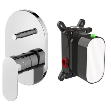 Смеситель для душа, Splendy, Rest, на 2 потребителя, цвет-черный матовый