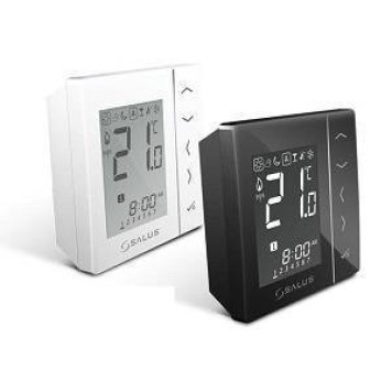 Терморегулятор, 4 в 1*, беспроводной, с питанием от батареек, с экраном и сенсорными кнопками, с возможностью подключения выносного датчика FS300, накладной, белый