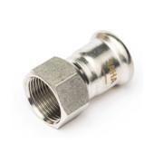NiroPress AISI 304L муфта с накидной гайкой ВПр-ВР, плоское уплотнение, гайка нержавеющая сталь, ?18x3/4