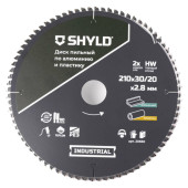 Диск пильный по алюминию и пластику SHYLD твердосплавный 210х30/20 мм, 80 зубьев(20660)