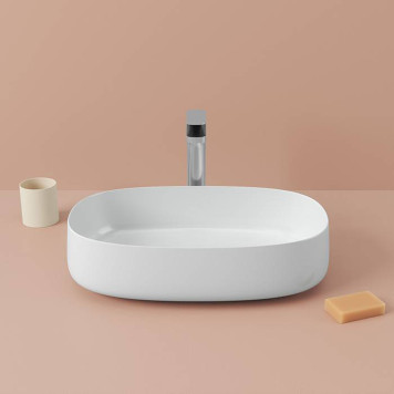 ArtCeram Cognac Раковина 55х35 см, без отв., накладная, saniglaze, цвет: белый матовый