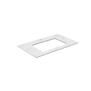 Kerama Marazzi Столешница из керамогранита для встраиваемых раковин снизу Монте Тиберио 80см, с 1 отв., цвет: белый натуральный. PL3.SG507120R\80-1
