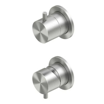 QuadroDesign Source Смеситель для душа, встраиваемый, с переключателем на 2 потребителя, цвет: brushed stainless steel