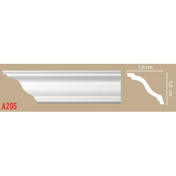 Плинтус потолочный гладкий DECOMASTER A205 (50*50*2000мм)-1