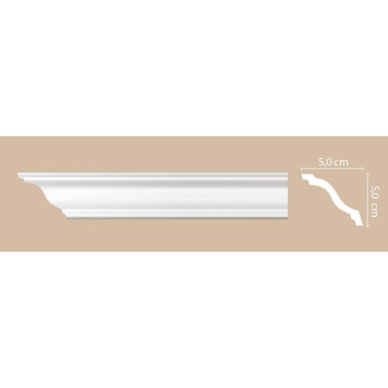 Плинтус потолочный гладкий DECOMASTER A205 (50*50*2000мм)-2