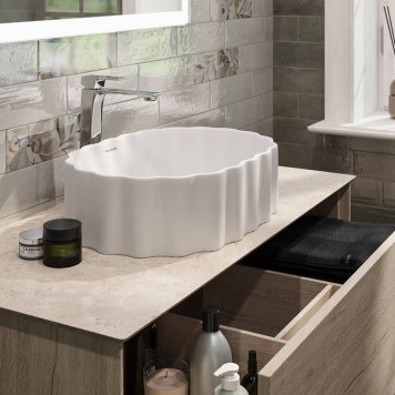 Kerama Marazzi ArtBasin Conchiglia Раковина накладная 50см., без отв., цвет: белый глянцевая-1