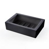 3SC Mood Black Мыльница настольная, композит Solid Surface, цвет: чёрный матовый . MN01A