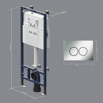 I012710.0151 Инсталляция для подвесного унитаза с клавишей ProC L-6