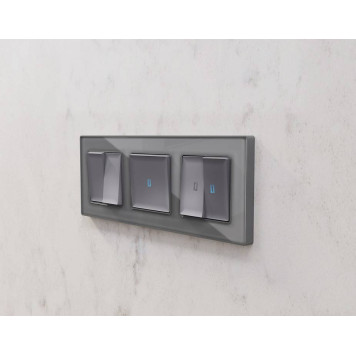 Рамка на 3 поста Ambrella Volt Platos Стекло органическое AF330503-1