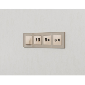 ТВ-розетка и розетка Ethernet RJ-45 без рамки Ambrella Volt MA MA312510-2