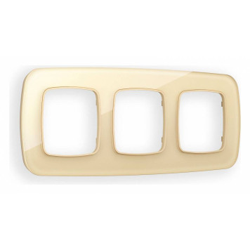 Рамка на 3 поста Ambrella Volt Radian Стекло органическое OF320603