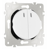 Выключатель двухклавишный с подсветкой без рамки Arte Milano 202 202.31-2.white