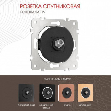 ТВ-розетка без рамки Arte Milano am-202 202.42-1.black-1