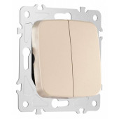 Выключатель двухклавишный без рамки Arte Milano 205 205.30-2.shampan