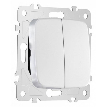 Выключатель двухклавишный без рамки Arte Milano 205 205.30-2.silver