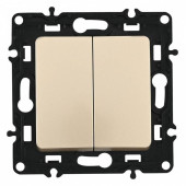 Выключатель проходной двухклавишный без рамки Arte Milano 217 217.32-2.shampan