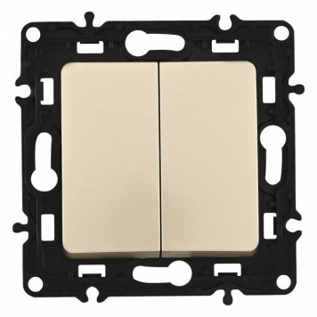 Выключатель проходной двухклавишный без рамки Arte Milano 217 217.32-2.shampan