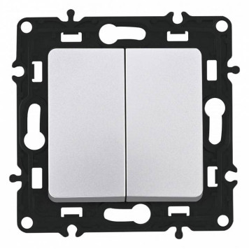 Выключатель проходной двухклавишный без рамки Arte Milano 217 217.32-2.silver