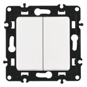 Выключатель проходной двухклавишный без рамки Arte Milano 217 217.32-2.white