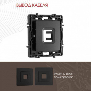 Розетка для вывод кабеля без рамки Arte Milano am-217 217.49-1.black-1