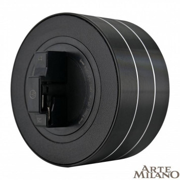 Розетка с заземлением на треке Arte Milano Am-track-sockets 380011TS/ES Black-1
