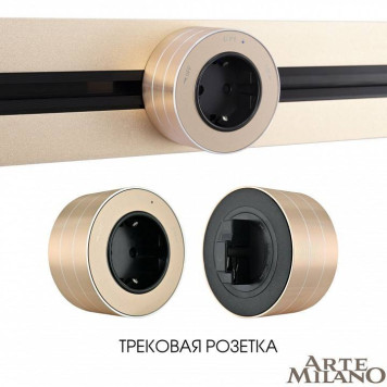 Розетка с заземлением на треке Arte Milano Am-track-sockets 380011TS/ES Gold-4