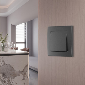 Выключатель одноклавишный Arte Milano SET06-1 SET06-1-30-1 black-2