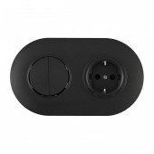 Блок с розеткой и выключателем Arte Milano SET08-2 SET08-2-40-1-30-2 black