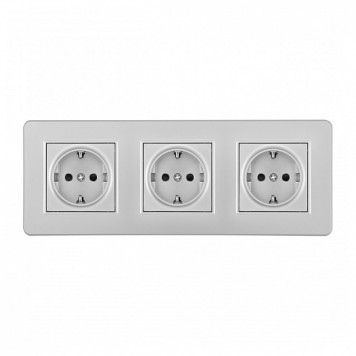 Розетка с заземлением и со шторкой Arte Milano SET16-3 SET16-3-40-1x3 silver