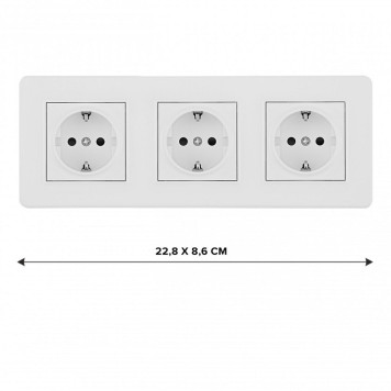 Розетка с заземлением и со шторкой Arte Milano SET16-3 SET16-3-40-1x3 white-1