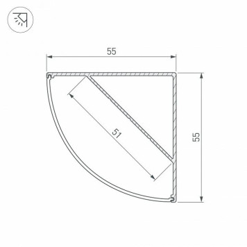 Профиль накладной угловой внутренний Arlight SL-KANT 044578-2