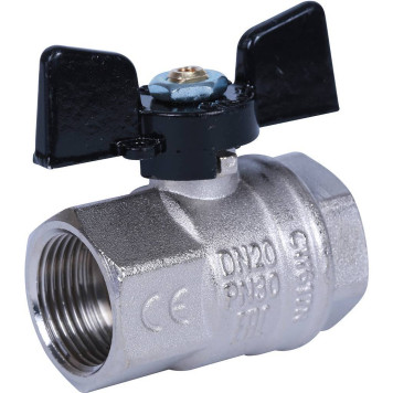 Кран шаровой BUGATTI New Jersey, ручка-бабочка, внутренняя резьба 3/4&