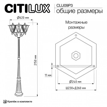 Фонарный столб Citilux FORTS CLU09P3-8