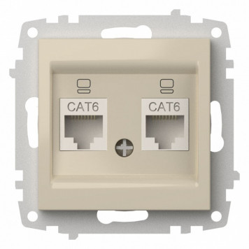 Розетка двойная Ethernet RJ-45 без рамки Elbi Eleсtriс Zena Vega 609-010300-248-1