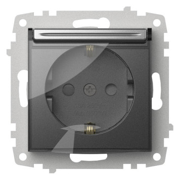 Розетка с заземлением и со шторкой, без рамки с крышкой Elbi Eleсtriс Zena Vega 609-011000-219-1