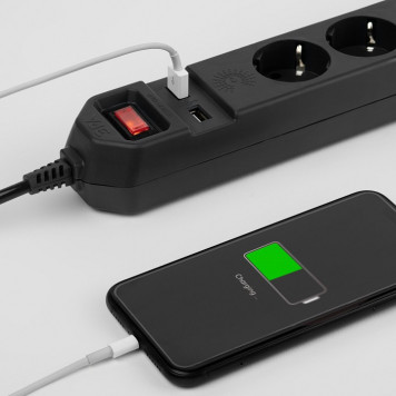 Удлинитель с выключателем Эра USF-5es-1.5m-USB-B-5