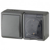 Блок с розеткой и выключателем Эра Эра Эксперт 11-7401-03