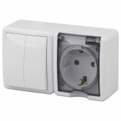 Блок с розеткой и выключателем Эра Эра Эксперт 11-7402-01